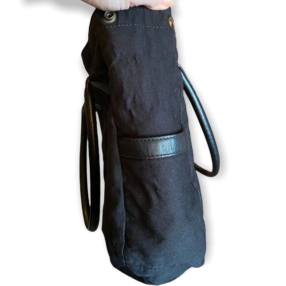 Burberry Black Large Side Snap With Strap Rivet Tote Purse - Picture 5 of 10